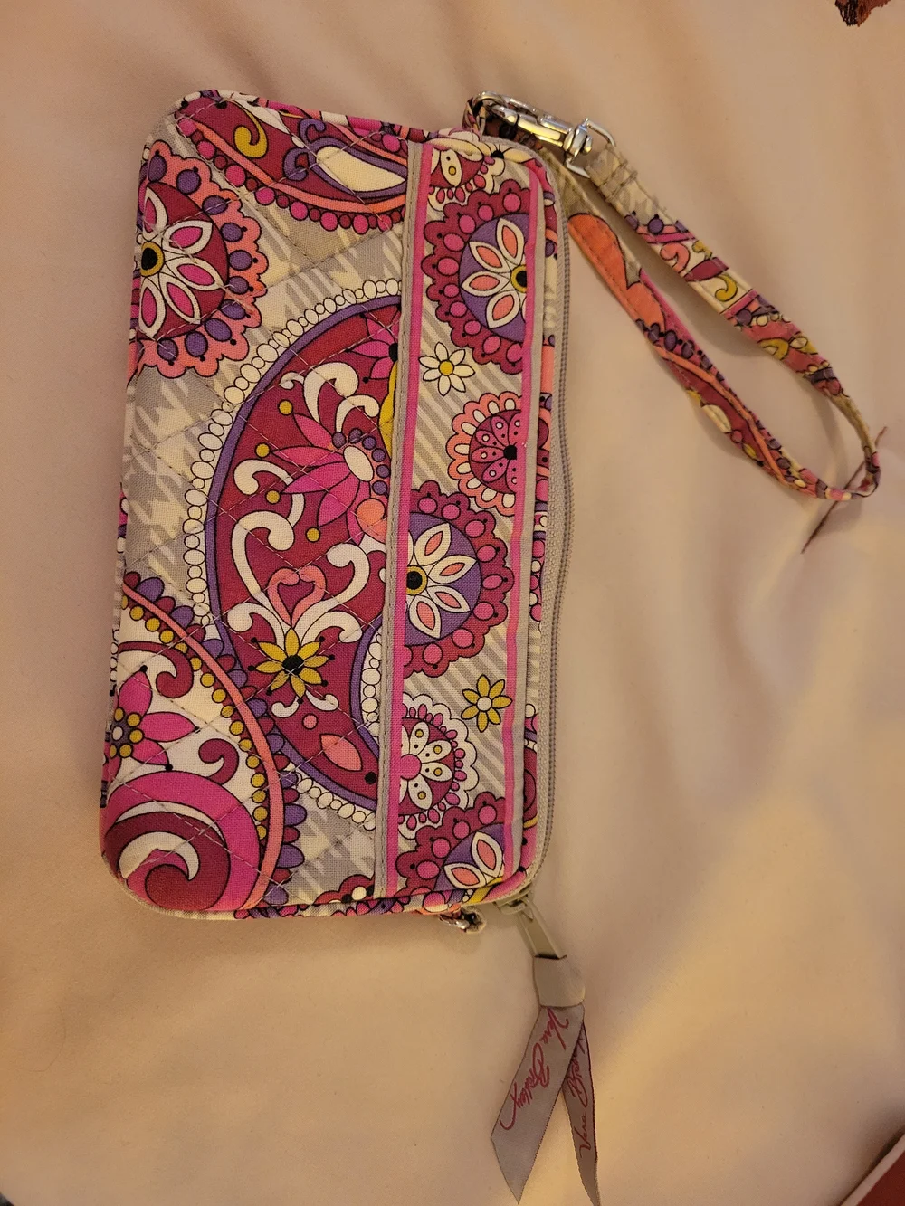 Vera Bradley Wristlet Clutch in Pink Floral Paisley